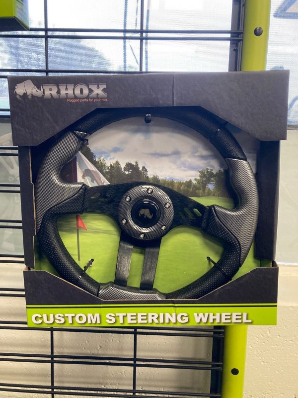 RHOX Steering Wheel, Aviator 5 Carbon Fiber Grip/Black Spokes 13" Diameter